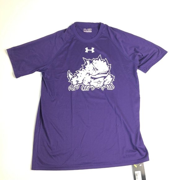 Under Armour Loose Heat Gear Tee Shirt Mens  Medium Purple Short Sleeve Logo C33 - Picture 1 of 6